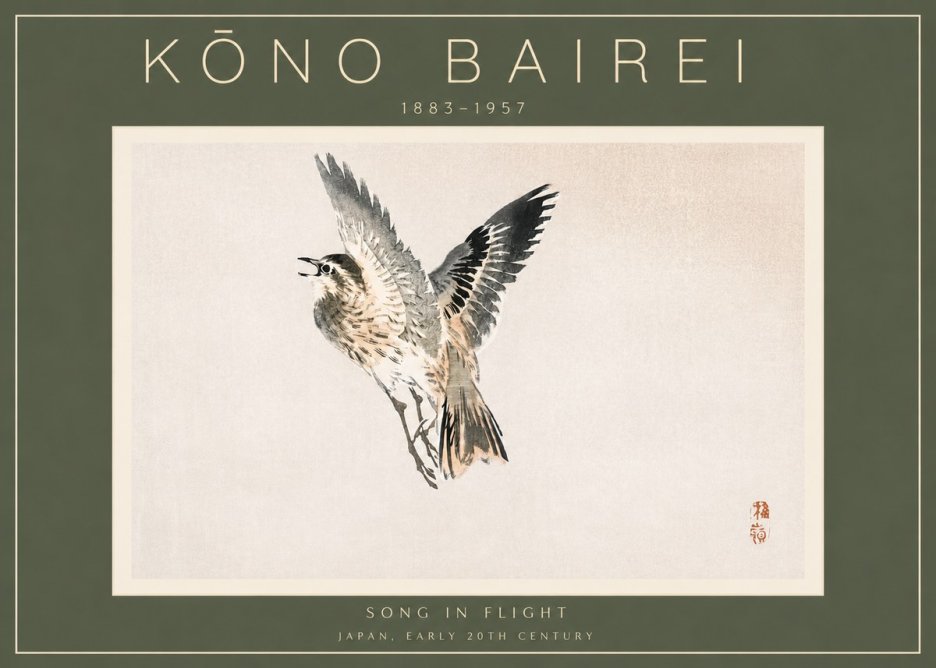 Kōno Bairei Song in Flight No2 - Poszter