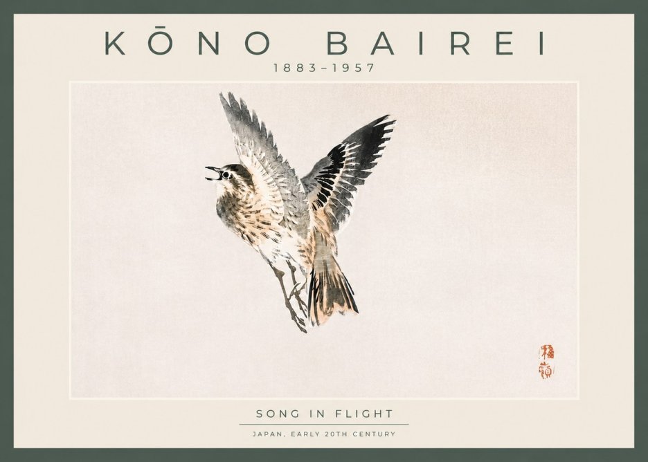 Kōno Bairei Song in Flight No4 - Poszter