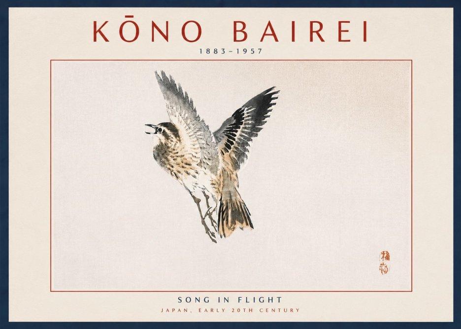 Kōno Bairei Song in Flight No6 - Poszter