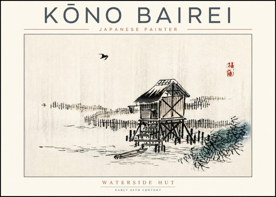 Kōno Bairei Waterside Hut No2 - Poszter