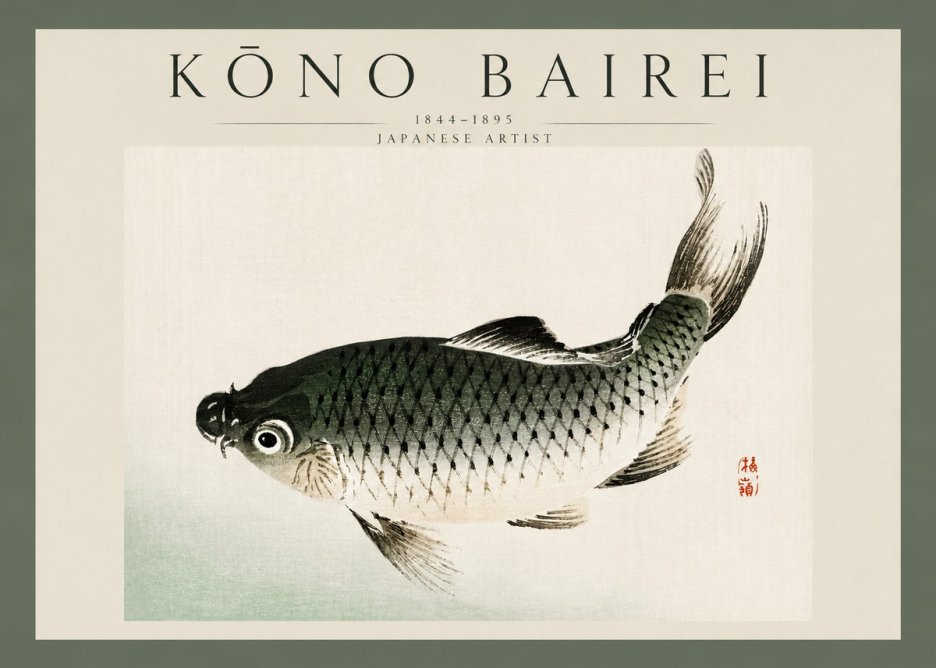 Kōno Bairei Fish I No3 - Poszter