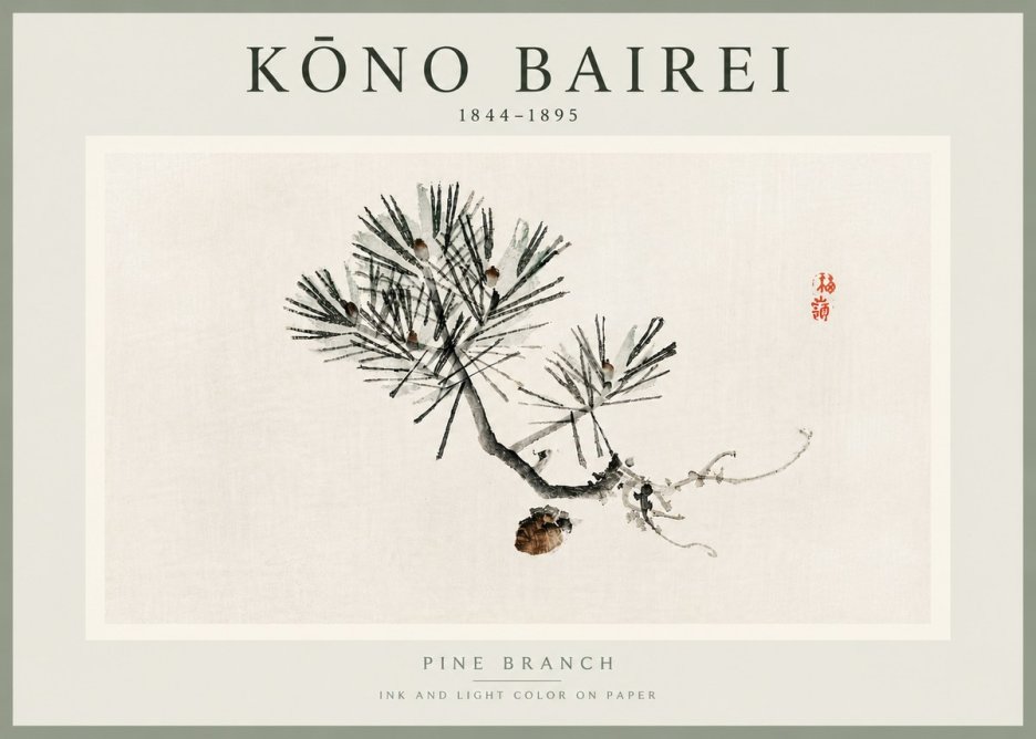 Kōno Bairei Pine Branch No5 - Poszter