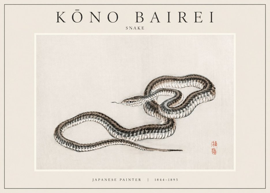 Kōno Bairei Snake No1 - Poszter