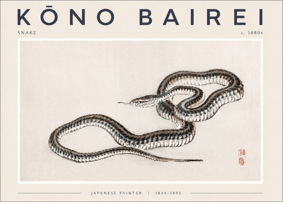 Kōno Bairei Snake No2 - Poszter