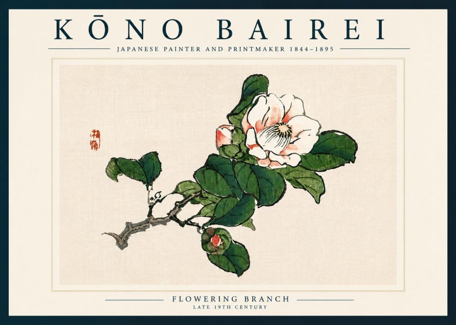 Kōno Bairei Flowering Branch No6 - Poszter