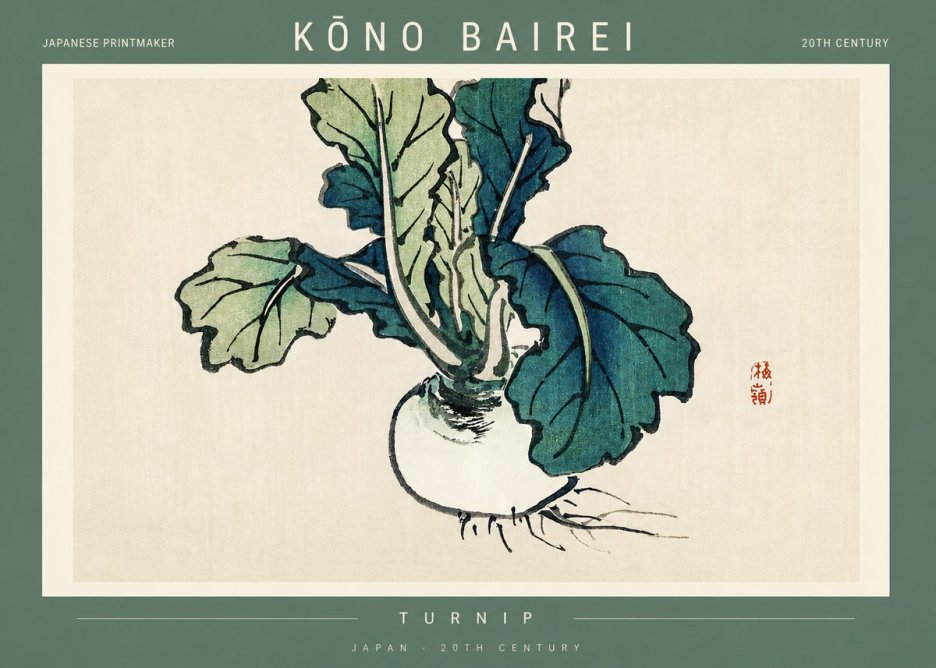 Kōno Bairei Turnip No2 - Poszter