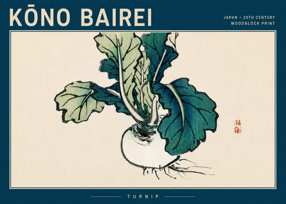 Kōno Bairei Turnip No5 - Poszter