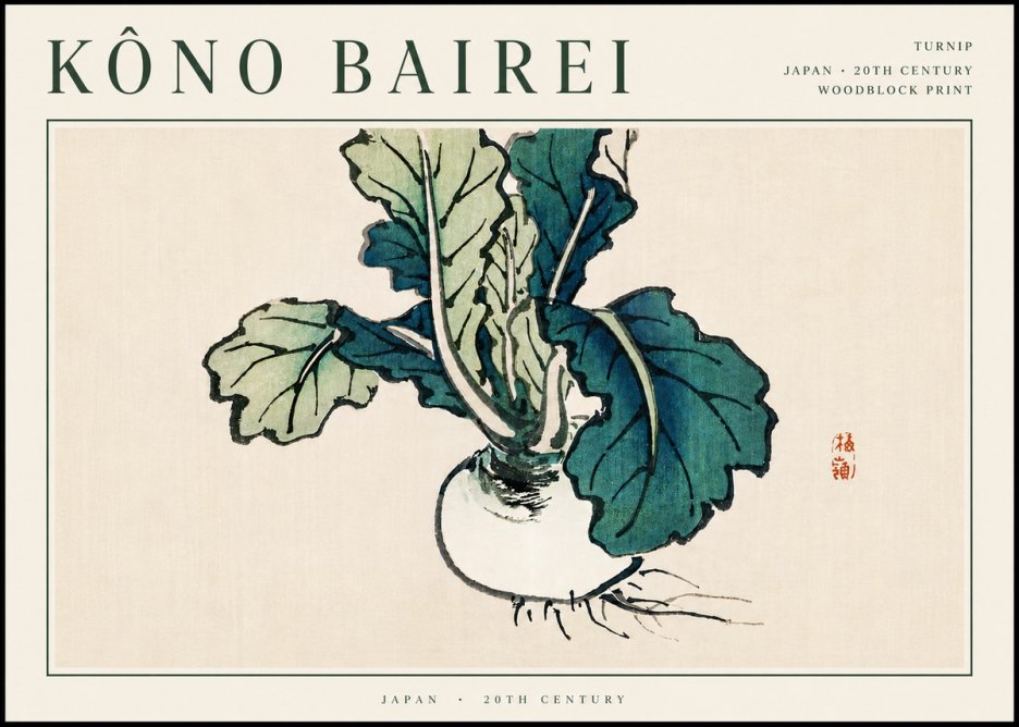 Kōno Bairei Turnip No6 - Poszter