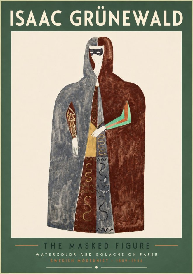 Isaac Grünewald The Masked Figure No4 - Poszter
