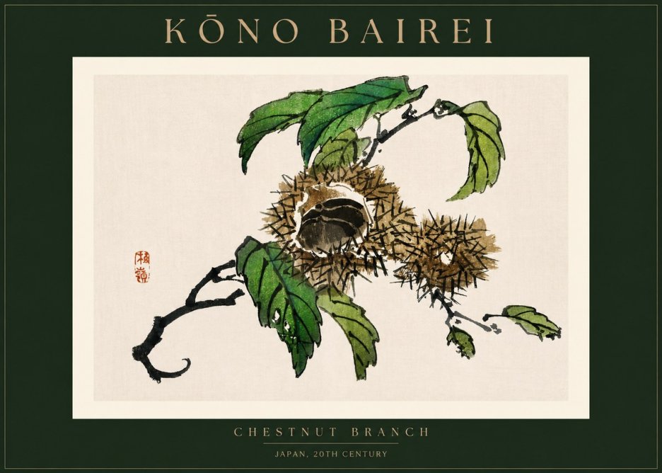 Kōno Bairei Chestnut Branch No2 - Poszter
