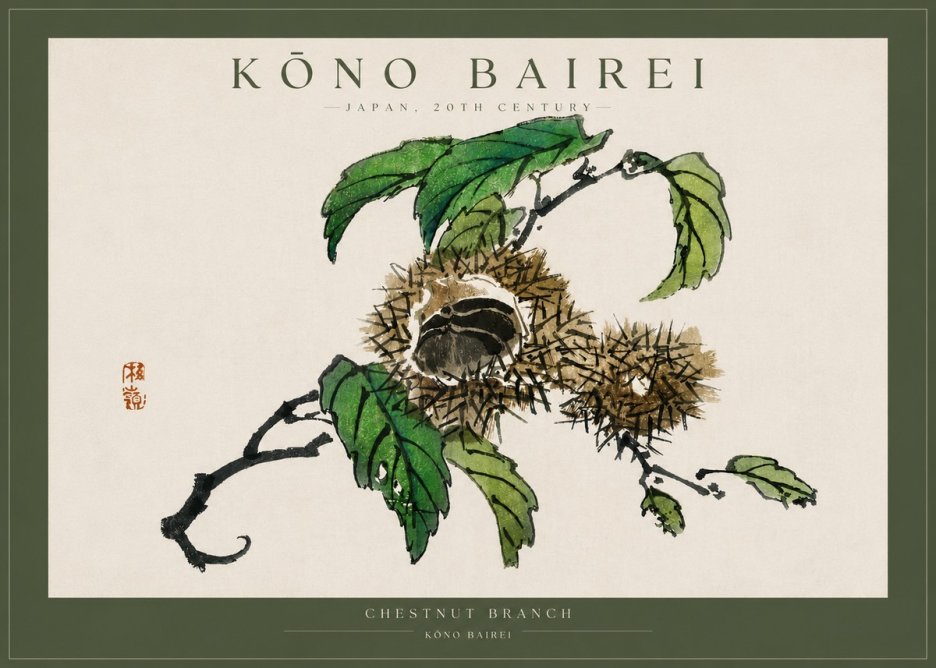 Kōno Bairei Chestnut Branch No4 - Poszter