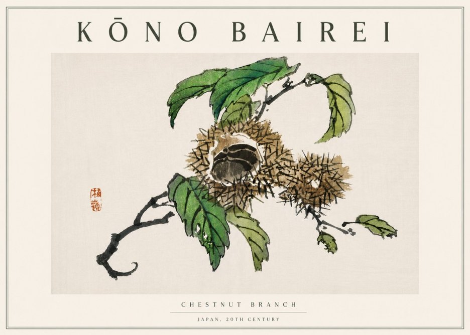 Kōno Bairei Chestnut Branch No5 - Poszter