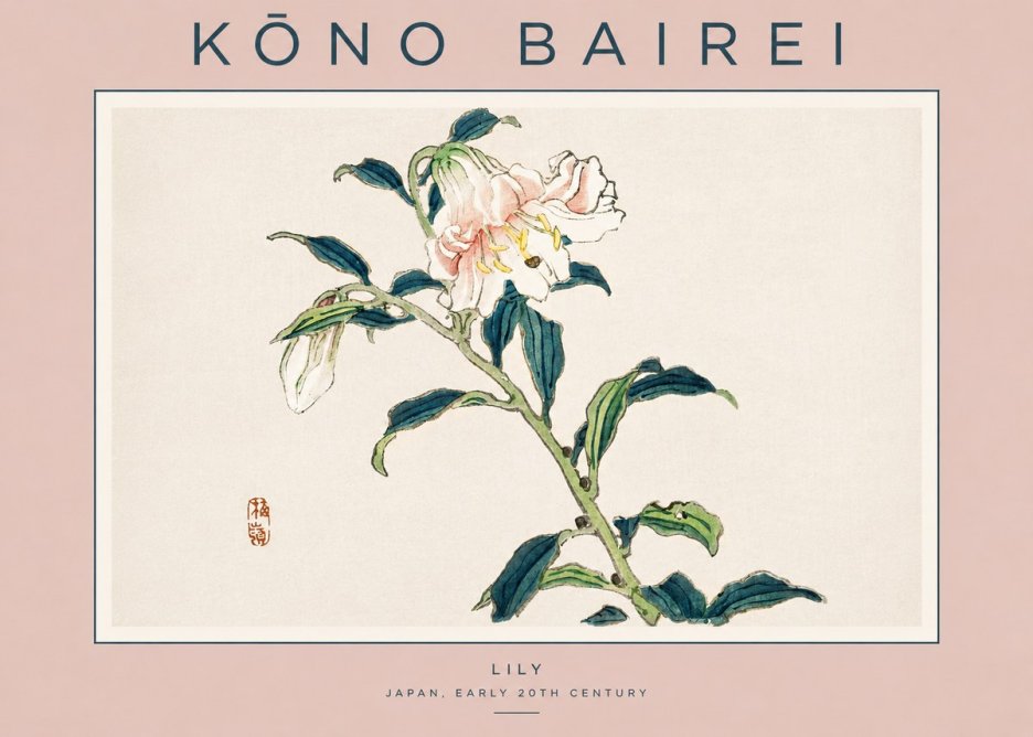 Kōno Bairei Lily No3 - Poszter