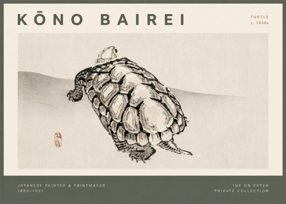 Kōno Bairei Turtle No2 - Poszter