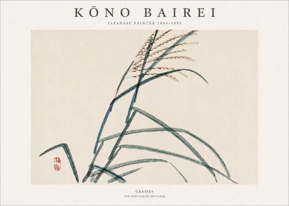 Kōno Bairei Grasses No1 - Poszter