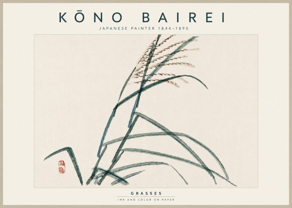 Kōno Bairei Grasses No5 - Poszter