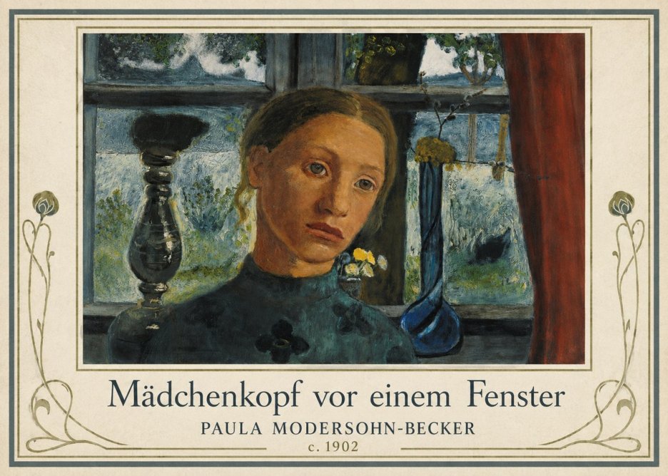 Paula Modersohn-Becker Mädchenkopf Vor Einem Fenster No1 - Poszter