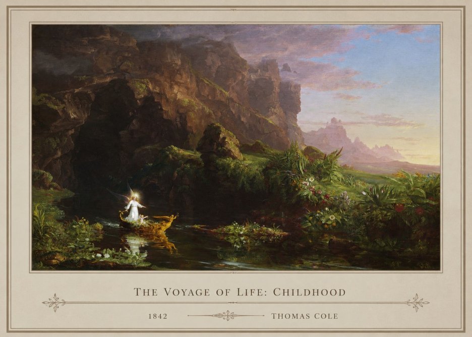Thomas Cole The Voyage of Life: Childhood I No1 - Poszter