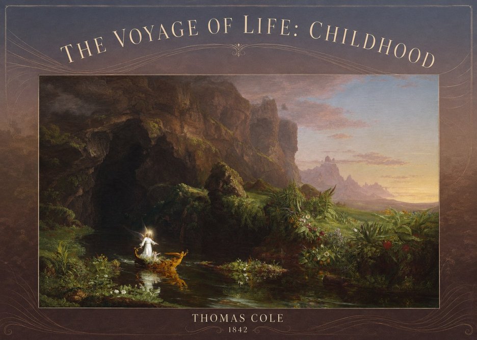 Thomas Cole The Voyage of Life: Childhood I No3 - Poszter