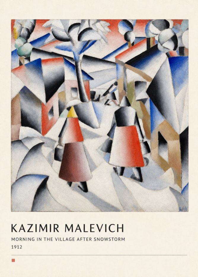 Kazimir Malevich Morning in the Village After Snowstorm No4 - Poszter
