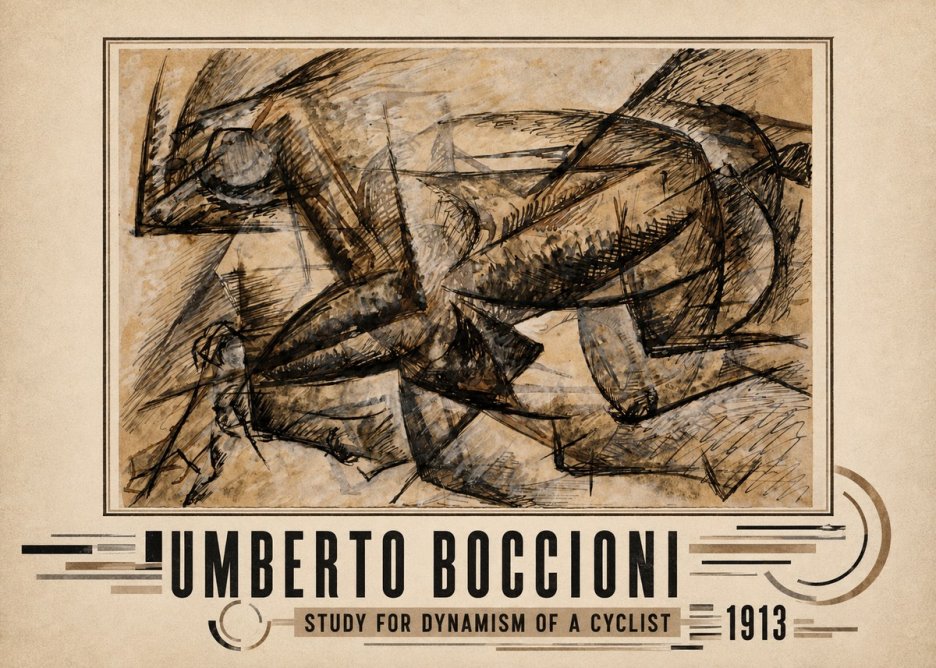 Umberto Boccioni Study for Dynamism of a Cyclist No3 - Poszter