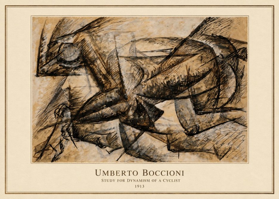 Umberto Boccioni Study for Dynamism of a Cyclist No4 - Poszter
