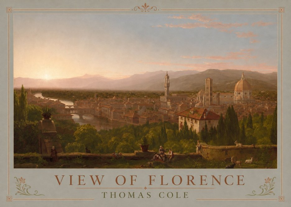 Thomas Cole View of Florence No1 - Poszter