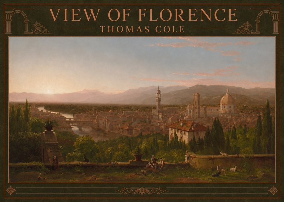 Thomas Cole View of Florence No4 - Poszter