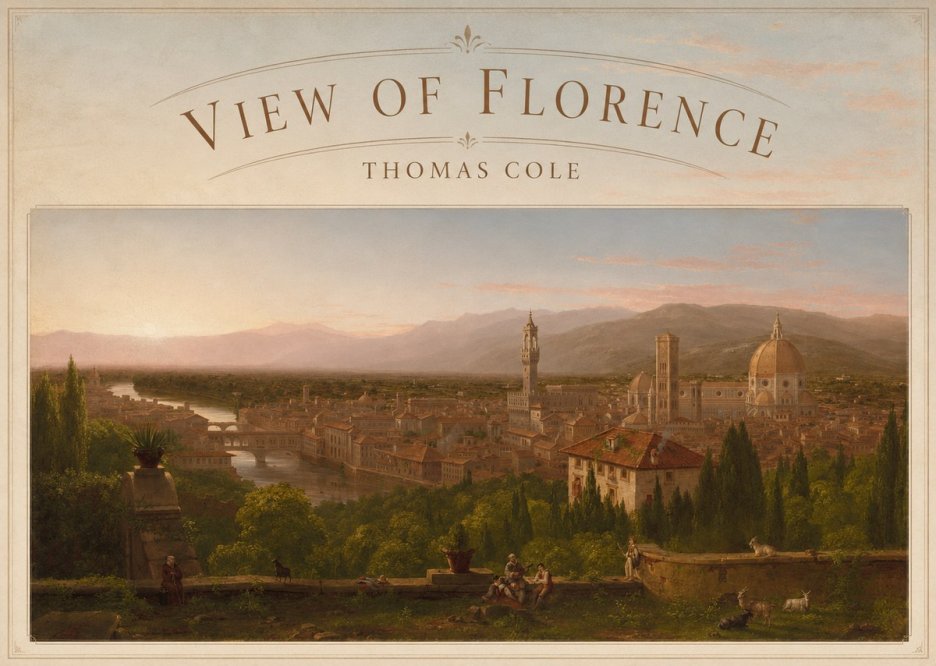Thomas Cole View of Florence No5 - Poszter