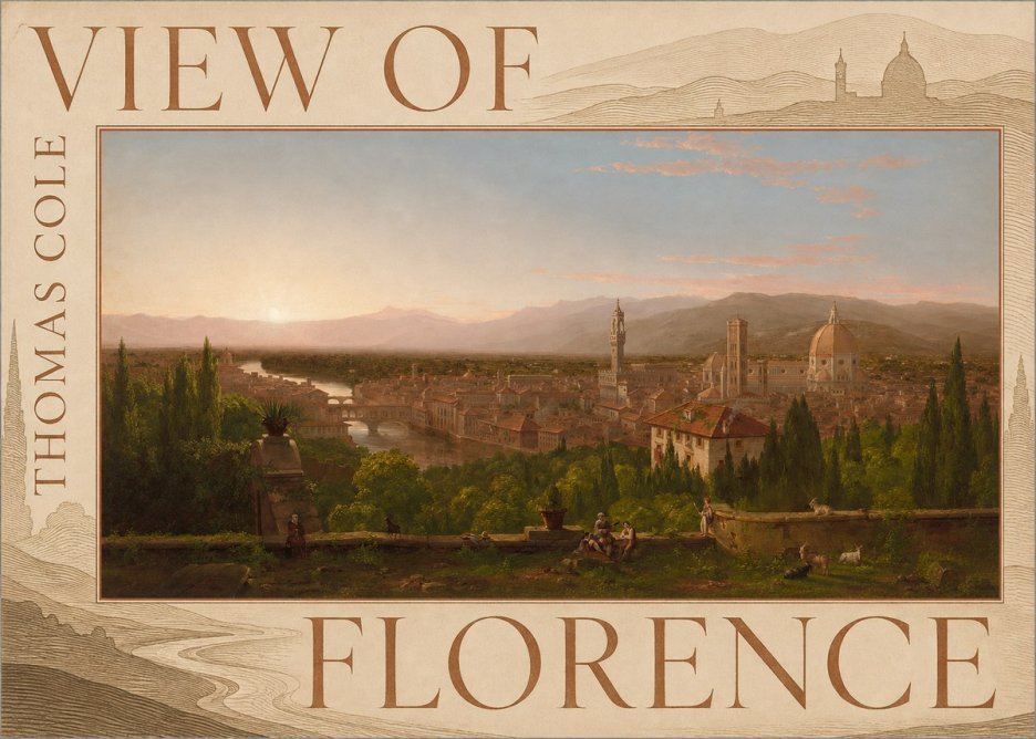 Thomas Cole View of Florence No6 - Poszter