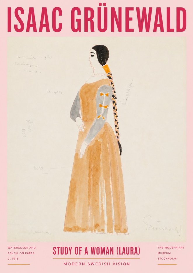 Isaac Grünewald Study of a Woman (Laura) No2 - Poszter