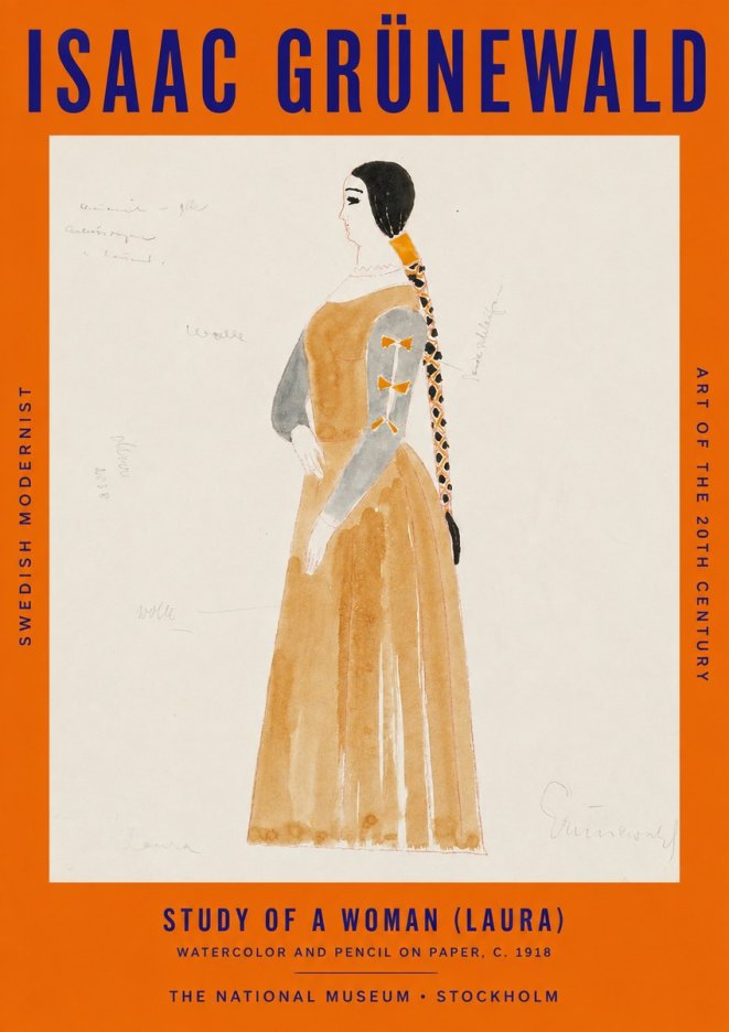 Isaac Grünewald Study of a Woman (Laura) No3 - Poszter