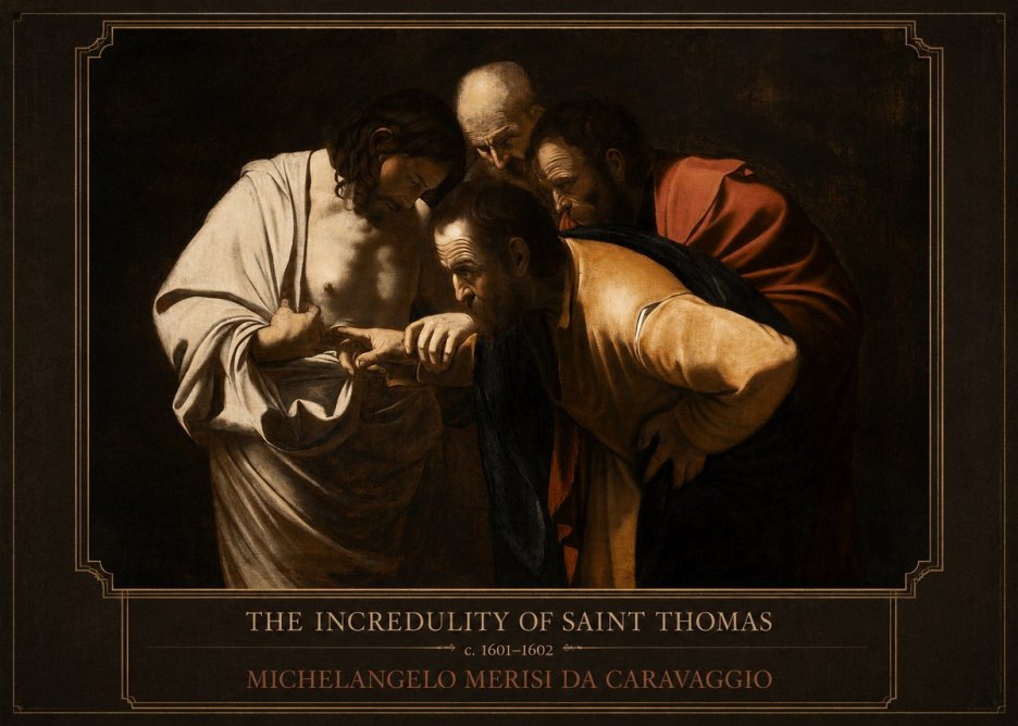 Michelangelo Merisi da Caravaggio The Incredulity of Saint Thomas III No1 - Poszter
