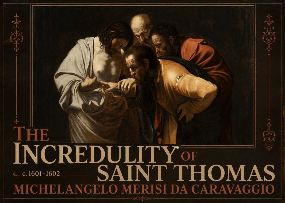 Michelangelo Merisi da Caravaggio The Incredulity of Saint Thomas III No3 - Poszter