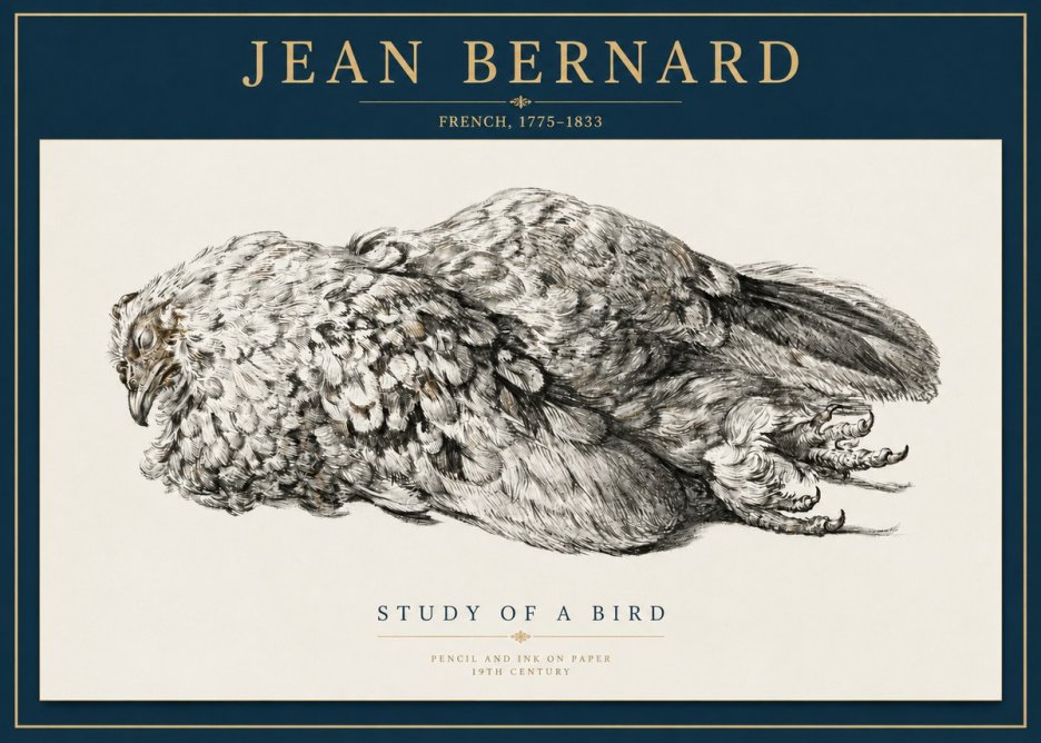 Jean Bernard Study of a Bird I No5 - Poszter