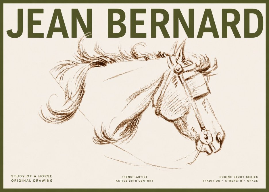 Jean Bernard Study of a Horse I No5 - Poszter