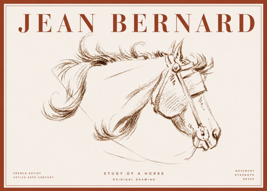 Jean Bernard Study of a Horse I No6 - Poszter