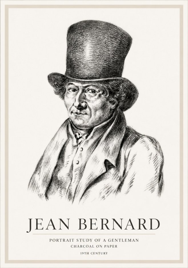 Jean Bernard Portrait Study of a Gentleman No1 - Poszter