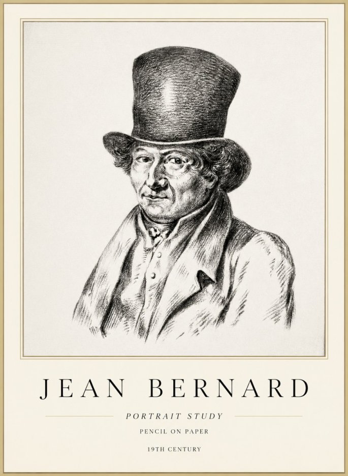 Jean Bernard Portrait Study of a Gentleman No3 - Poszter
