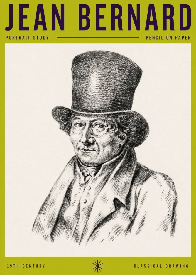Jean Bernard Portrait Study of a Gentleman No5 - Poszter