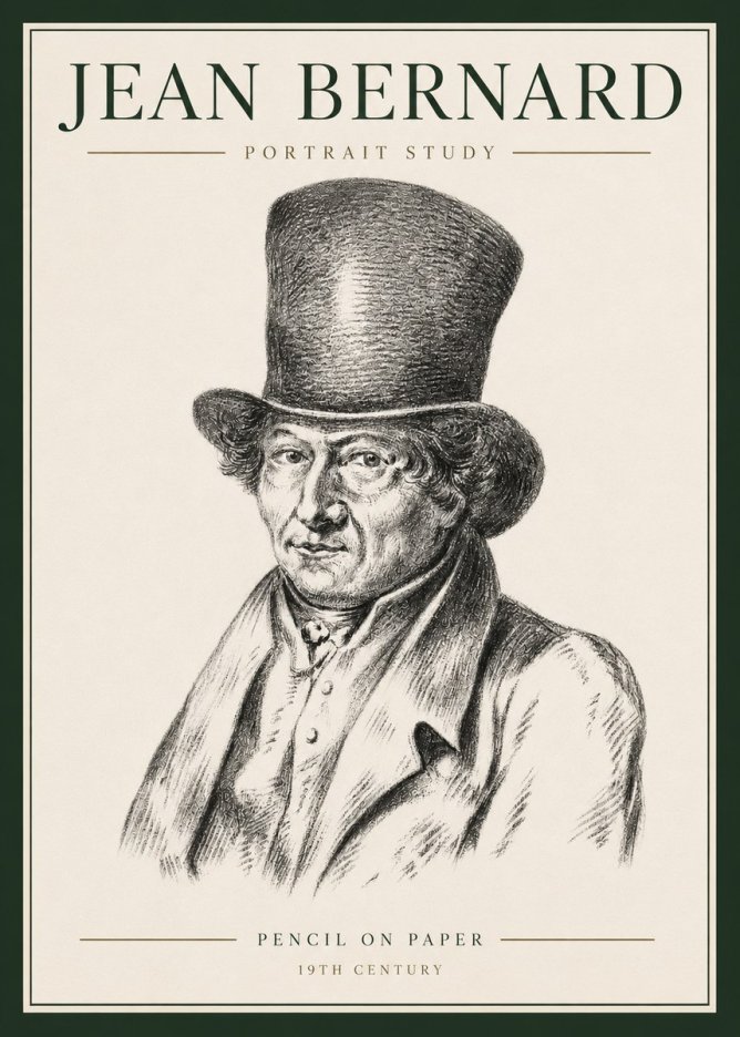 Jean Bernard Portrait Study of a Gentleman No6 - Poszter