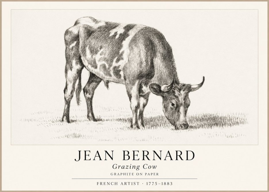 Jean Bernard Grazing Cow I No1 - Poszter