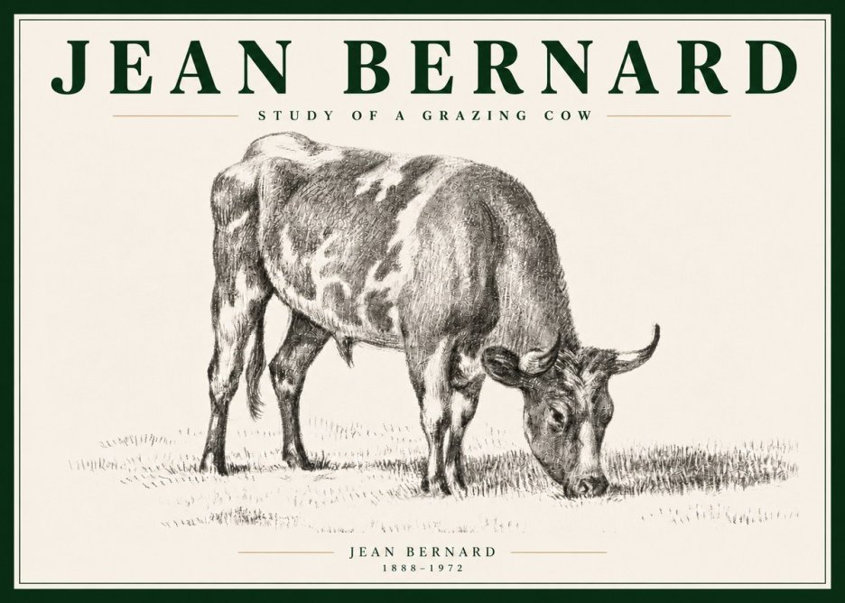Jean Bernard Grazing Cow I No5 - Poszter