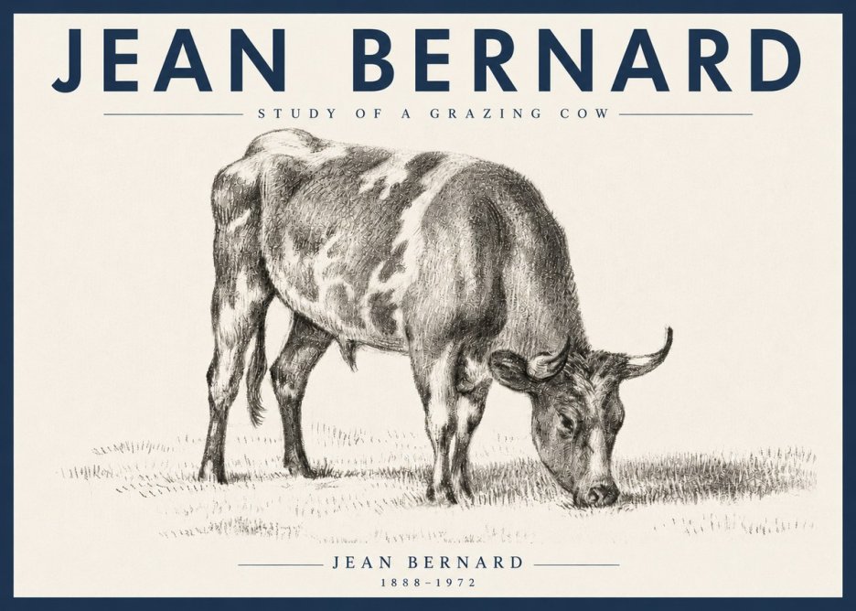 Jean Bernard Grazing Cow I No6 - Poszter