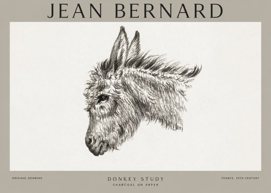 Jean Bernard Donkey Study I No1 - Poszter
