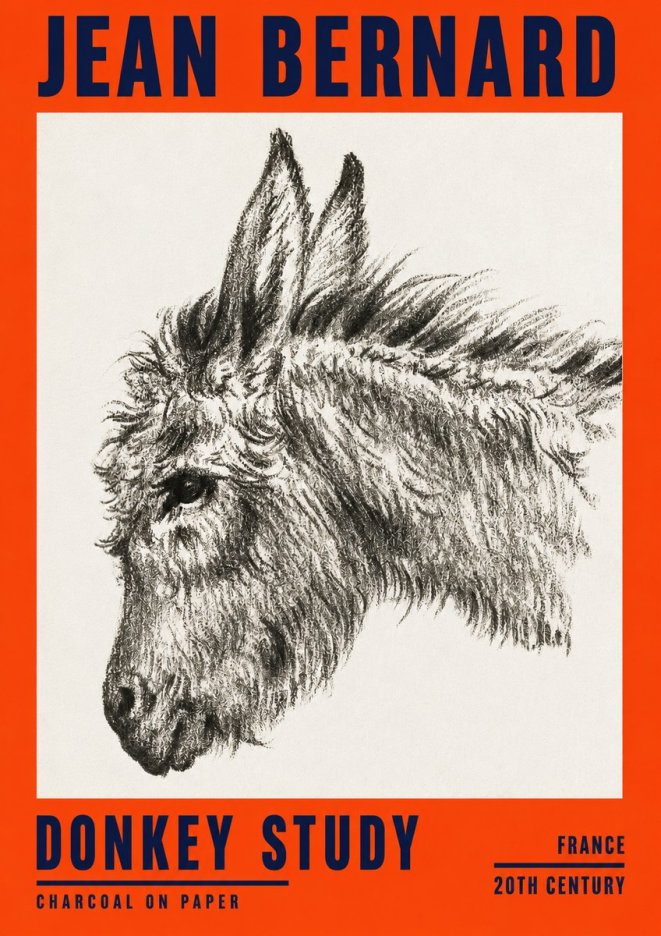 Jean Bernard Donkey Study I No2 - Poszter