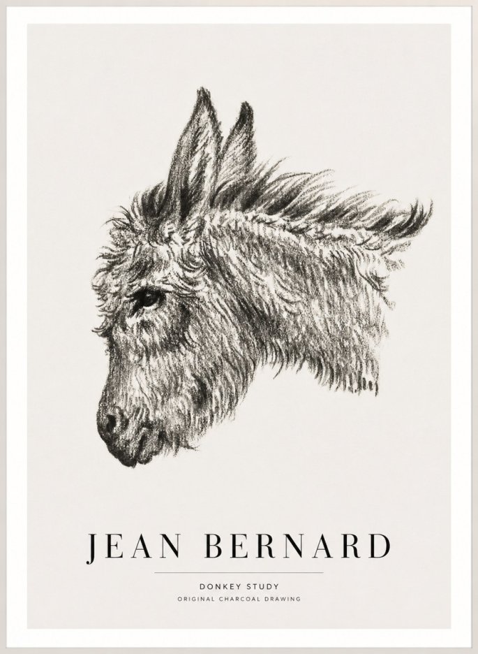 Jean Bernard Donkey Study I No3 - Poszter