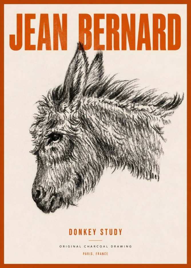 Jean Bernard Donkey Study I No4 - Poszter