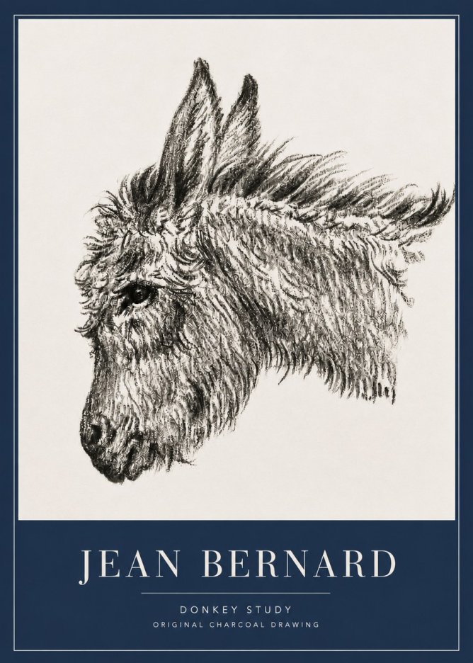 Jean Bernard Donkey Study I No5 - Poszter