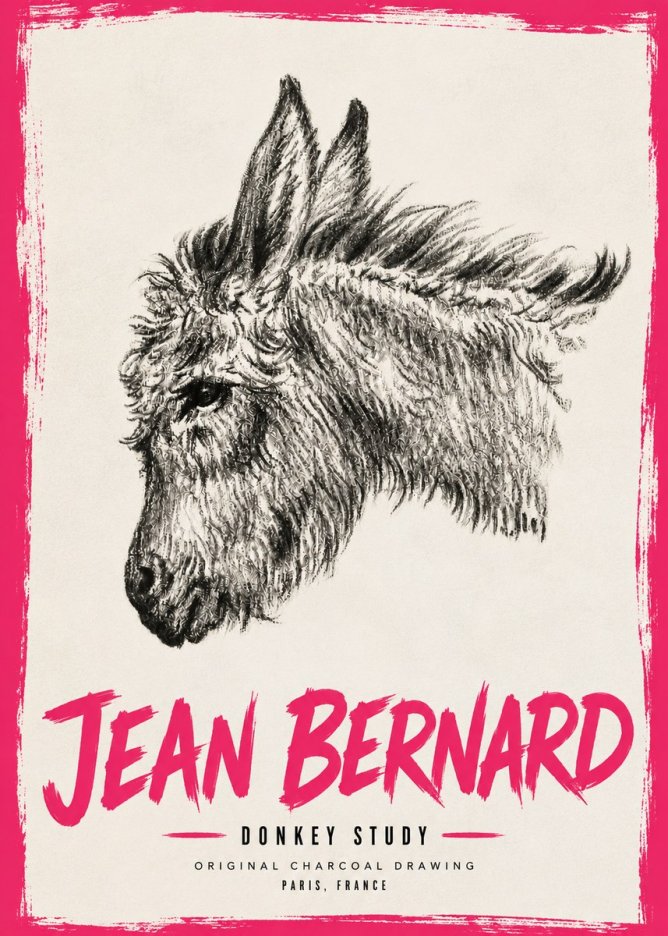 Jean Bernard Donkey Study I No6 - Poszter